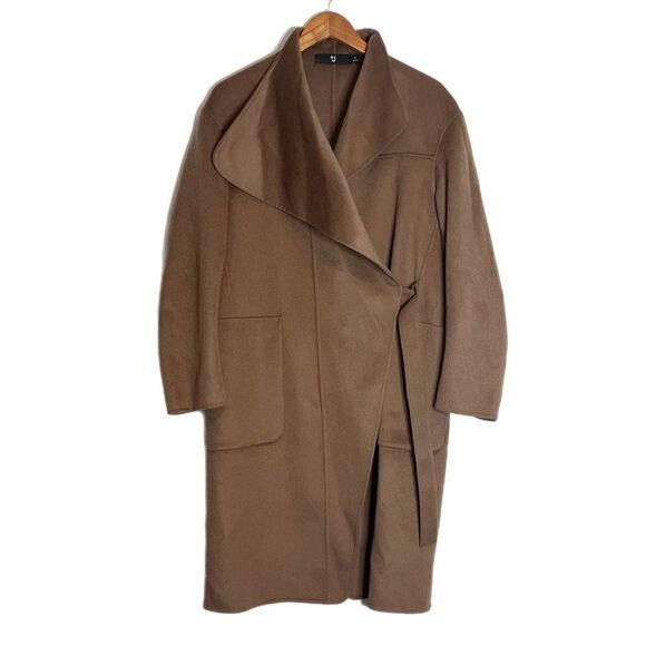 Uniqlo + J Jil Sanders Cashmere Wool Blend Collarless Coat- Excellent Condition - Picture 3 of 7